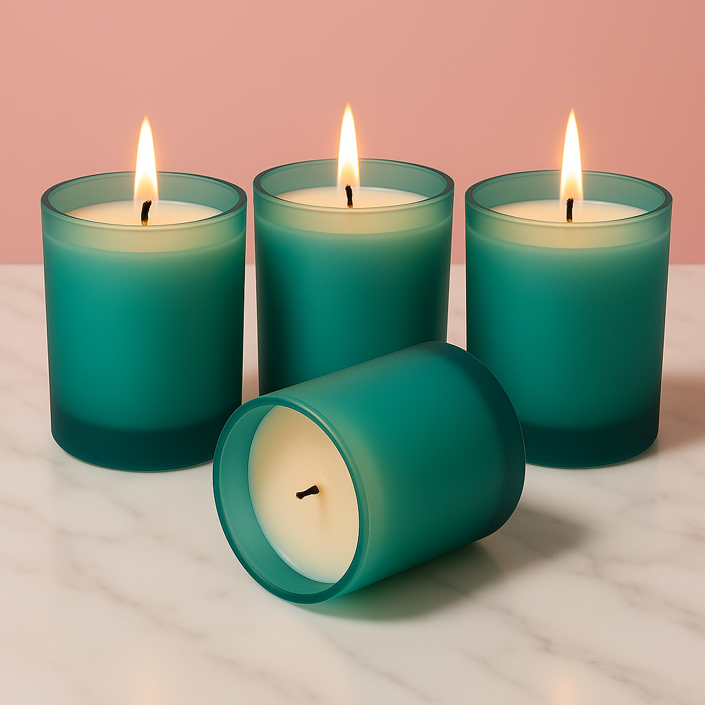 DILISTA Set of 2 Premium Scented Teal Color Candles | Home Decor & Aromatherapy