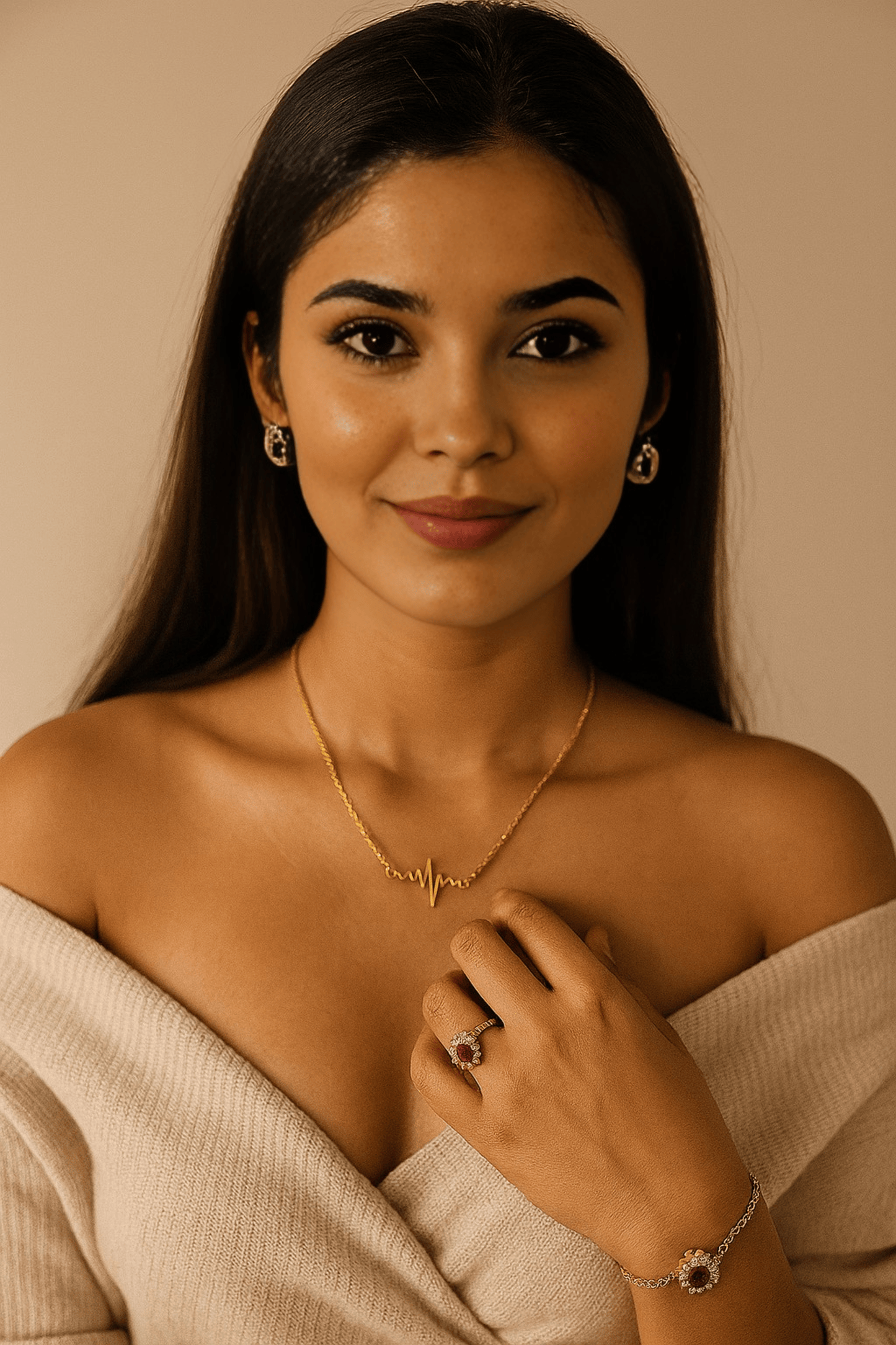 Gold Plated Beat Necklace for Girls