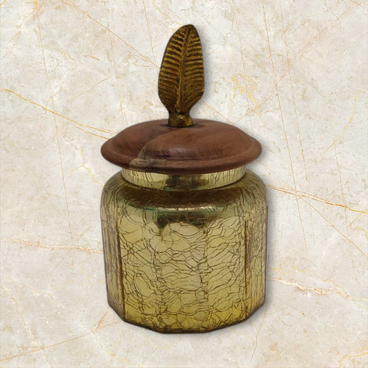 Decorative Glass Jar – Yellow with Silver Finish - 250ml | Pack of 50