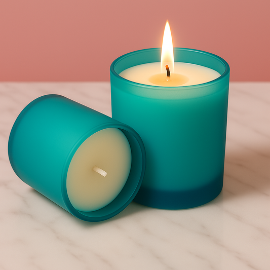 DILISTA Set of 2 Premium Scented Light Turquoise Blue Candles | Home Decor & Aromatherapy