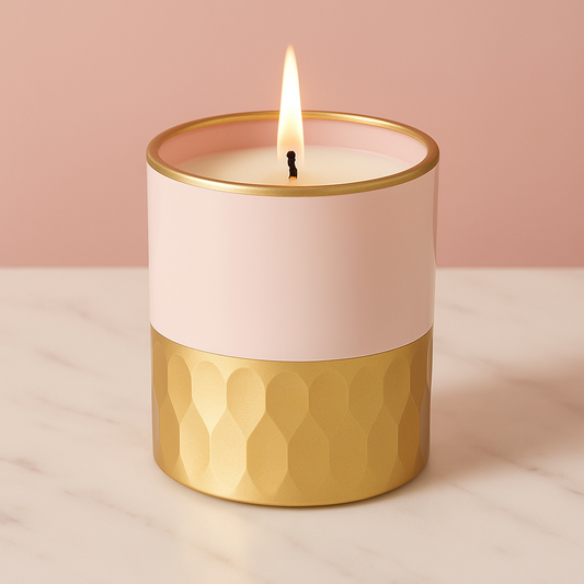 Pack of 50 Jars – Matte Baby Pink Candle Empty Jars with Gold Detailing