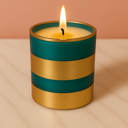 Pack of 50 Jars – dark Green Candle Empty Jars with Gold Detailing