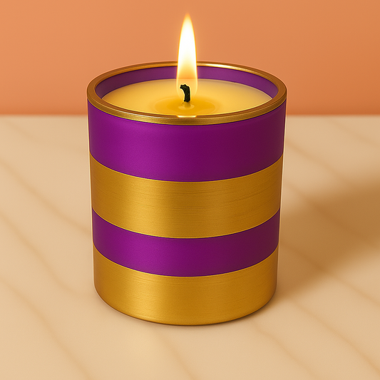 Pack of 50 Jars – Purple Candle Empty Jars with Gold Detailing