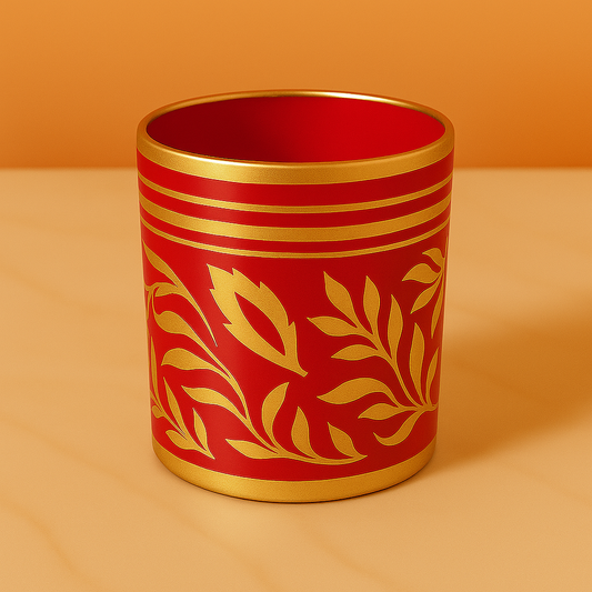 Pack of 50 Jars – Red Hand-painted candle Jars