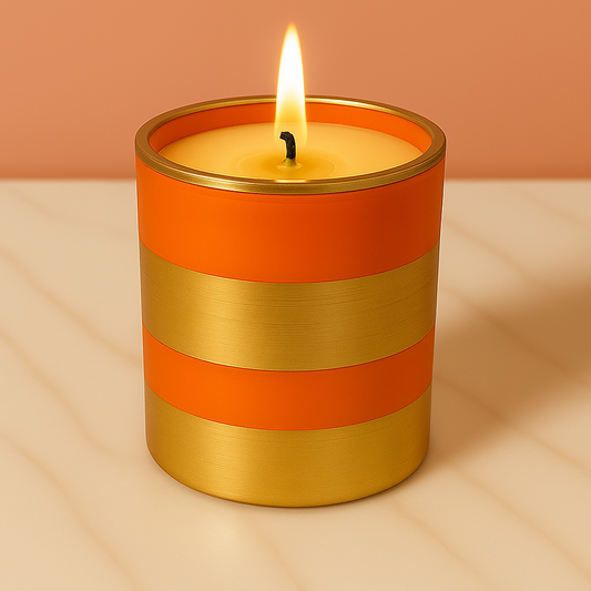 Pack of 50 Jars – Orange Candle Empty Jars with Gold Detailing
