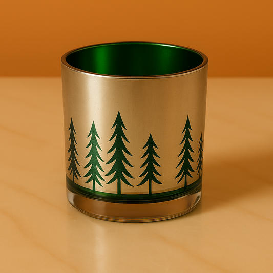 Pack of 50 – Christmas Candle Jars with Green Tree Design