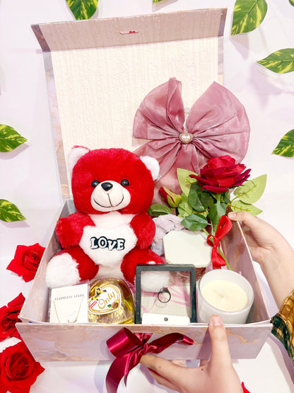 Premium Love Proposal Hamper for Her – 10 Romantic Gifts with Heartfelt Notes
