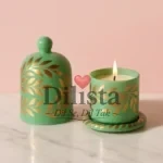Hand Painted Bell Jar for Candles – Milky Green Candle Cloche | 250ML - Image 2