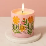 Pink Hand Painted Glass Candle Jar 200ML | Premium Decorative Candle Container