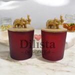 Wooden Lid Dry Fruit Jar – Matt Finish | 200ML (Green, Red & Light Blue) - Image 3