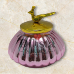 Silver Finish Decorative Glass Jar with Metal Lid & Bird Knob – 500ML