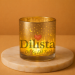 Silver Finish Eid Candle Jar 200ML – Glass Jar Tea Light Holder