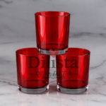 Red Glossy Empty Candle Jar 200ML | Premium Glass Candle Container for Candle Making