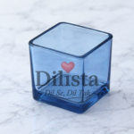 Light Blue Square Candle Jar 160ML | Premium Empty Square Glass Jar for Candle Making