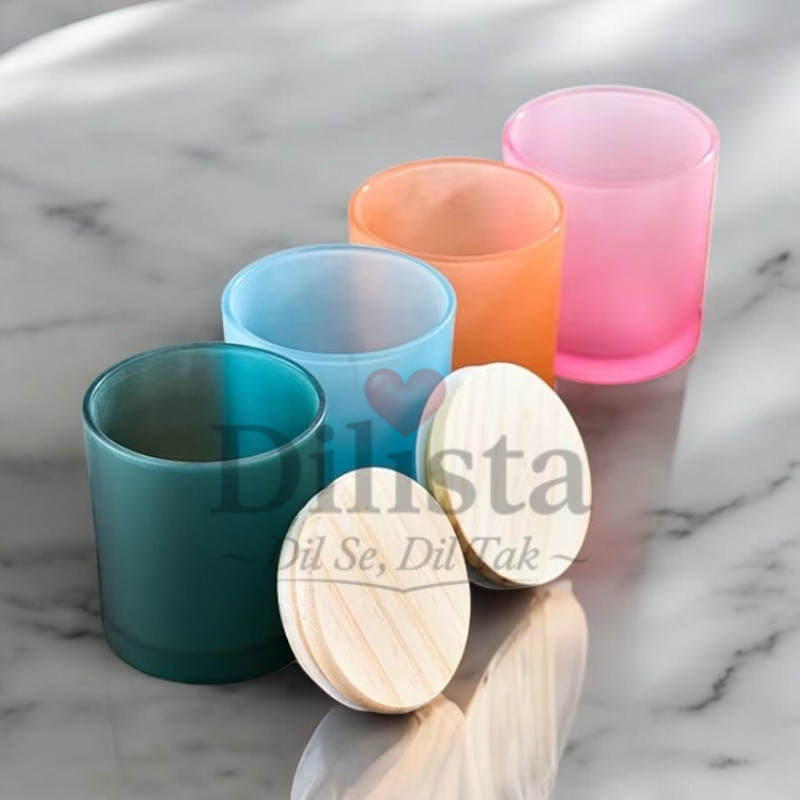 50865B09-A7F6-4EBB-8E1F-265705F061EC_L0_001-18_4_2025, 11_47_21 PM (1) Frost Finish Wooden Lid Candle Jar 200ML | Premium Empty Glass Candle Jar for Candle Making - Image 1