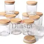 Clear Glass Jar with Wooden Lid – 200 ML | Candle & Storage Jar