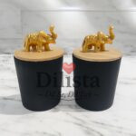 Wooden Lid Dry Fruit Jar – Matt Finish | 200ML (Black, Dark Blue & Yellow) - Image 3