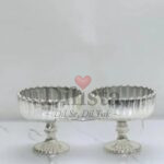 Glass Fruit Bowl with Stand – Pure Silver Finish | 750ML