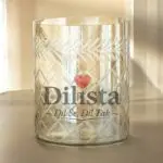 Transparent Cut Glass Hurricane Vase – 1000 ML | Candle Holder & Home Décor