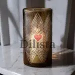 Brown Cut Glass Hurricane Vase – 1000 ML | Candle Holder & Home Décor