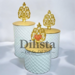 White Matte Decorative Glass Jar Set of 3 for Premium Hamper Packaging