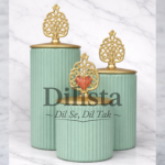 Decorative Glass Jar Set of 3 with Metal Lid & Knob