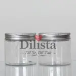 Clear Glass Jar 100 ML with silver Lid | Multipurpose Storage & Candle Jar