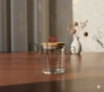 Transparent Glass Jar with Wooden Lid – 80 ML | Mini Candle & Storage Jar