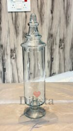 Premium Transparent Glass Jar Set of 2 (6 & 9 Inch) | Dome Lid Storage Jars for Kitchen & Home Decor - Image 2