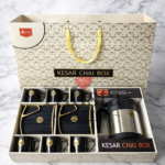 Kesar Chai Box Premium Tea Gift Set with Kettle & Cups | Luxury Chai Serving Set | Designer Box Packing | MOQ 8 Sets (Master Pack) | Bulk Wholesale Deal